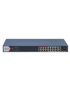 PoE Суич HIkVision DS-3E1318P-EI(B) 16x100Mbit+2xGgbit+2xSFP 230W Smar