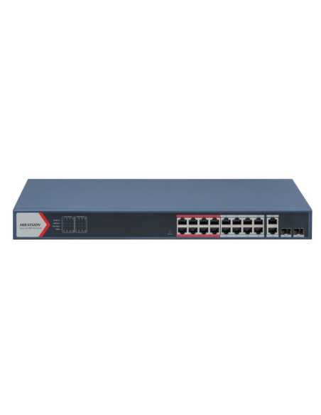 PoE Суич HIkVision DS-3E1318P-EI(B) 16x100Mbit+2xGgbit+2xSFP 230W Smart Managed