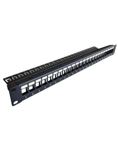 Пач панел за 19" шкаф (празен) 24 порта RJ45-1U