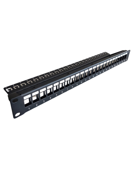 Пач панел за 19" шкаф (празен) 24 порта RJ45-1U