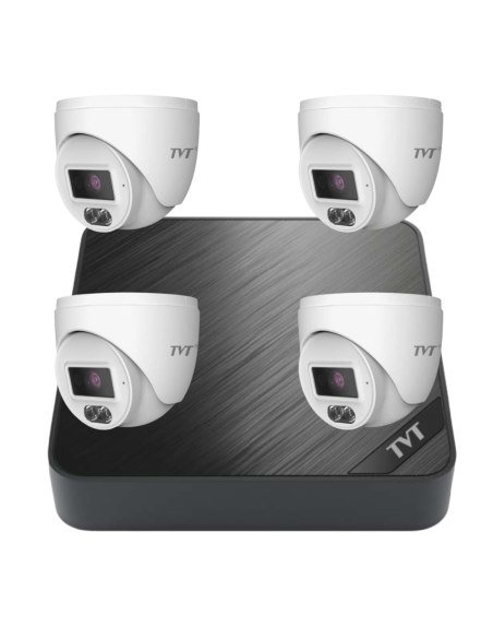 TVT комплект 4 куполни камери и NVR