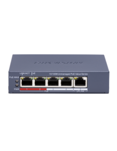 PoE Суич HikVision DS-3E0105P-E/M(C) 4+1 x 100Mb, 45W, L2, Unmanaged 8