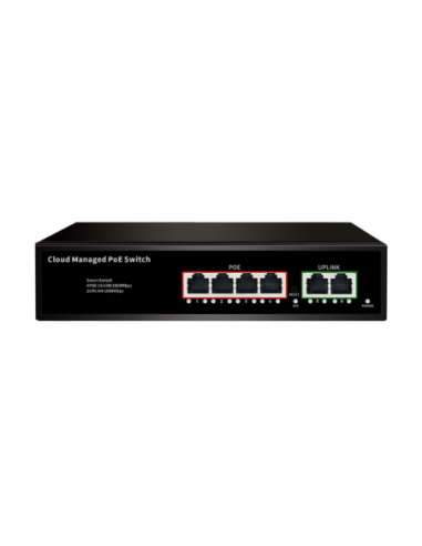 4 Port Gigabit Cloud-managed POE Суич ConnectOn (2 uplink)