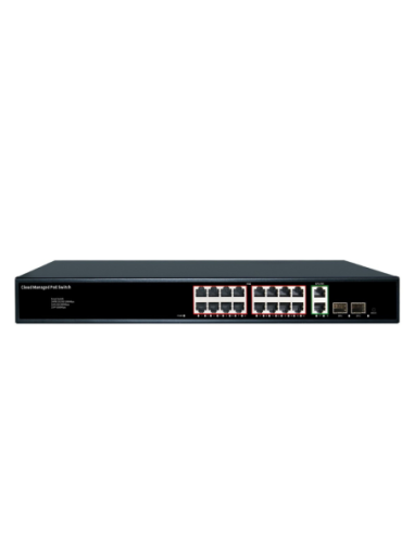 16 Port Gigabit Cloud-managed POE Суич ConnectOn (2 uplink +2 SFP)