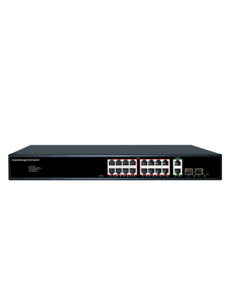 16 Port Gigabit Cloud-managed POE Суич ConnectOn (2 uplink +2 SFP)