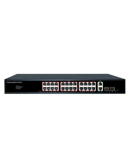 24 Port Gigabit Cloud-managed POE Суич ConnectOn (2 uplink +2 SFP)