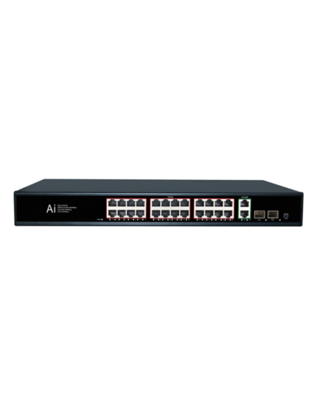 24 портов 10/100/1000M POE Суич ConnectOn (2 uplink +2 SFP)