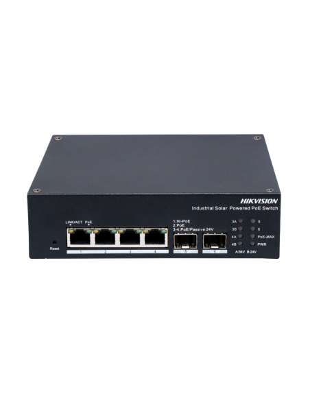 PoE Суич Соларен HikVsion DC 12-24V input 4 Gigabit PoE ports