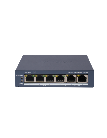 PoE Суич HikVision DS-3E1506P-EI 4 POE x 1000MB 2 x 1000MB Smart Управляем Gigabit