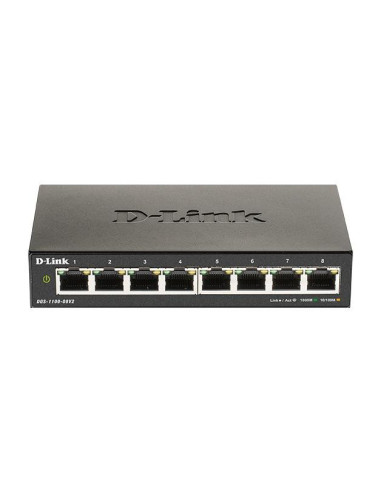 Суич D-Link DGS-1100-08V2, 8 портов 10/100/1000 Gigabit Smart Switch, управляем