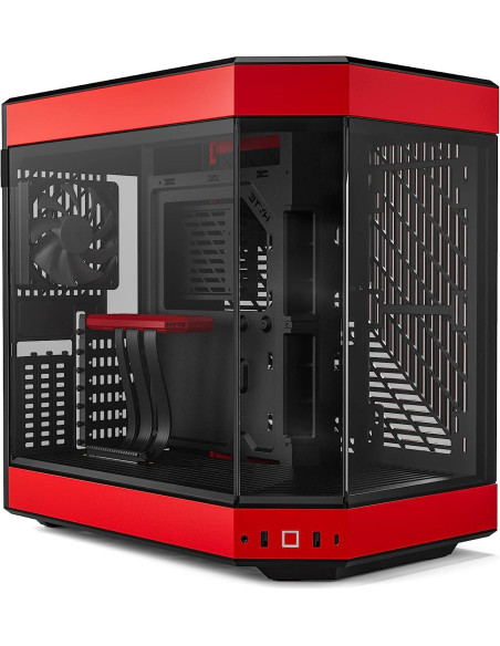 Кутия HYTE Y60 Tempered Glass, Mid-Tower, Черно и Червено