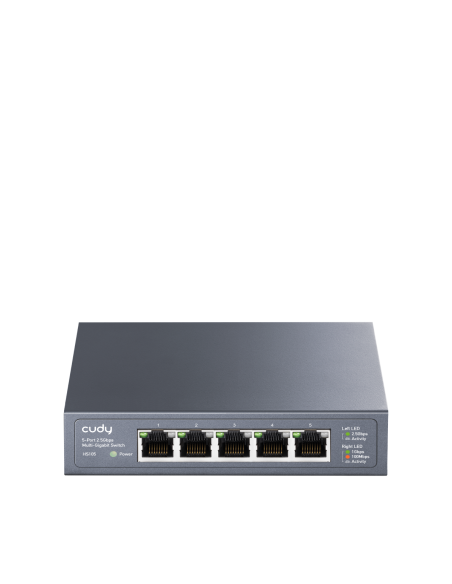 Суич Cudy HS105, 5x2.5G портов Gigabit Ethernet (RJ45), Метален корпус