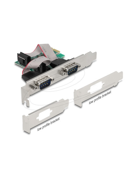 Delock PCI Express х 1 карта към 2 x сериен порт RS-232 мъжки, Low Profile