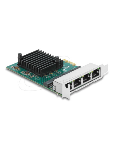 Delock Мрежова карта 4-порта 10/100/1000 Mb, PCI Ex x1, Realtek RTL8111F, Low profile bracket