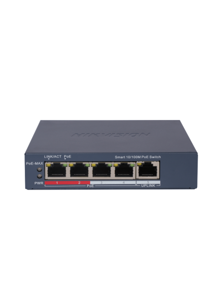PoE Суич HikVision DS-3E1105P-EIV2 4+1 x 100Mb, 45W Smart Managed