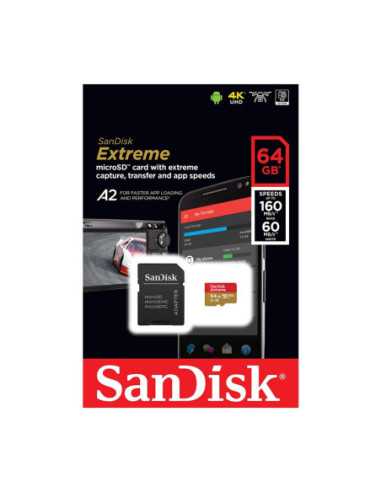 Карта памет SanDisk microSDXC Extreme 64GB V30
