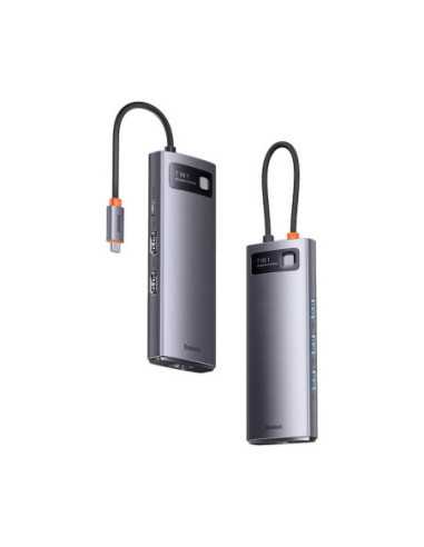 Baseus Мултифункционален хъб USB Type-C към HDMI Metal Gleam Series 7в1 (сив)