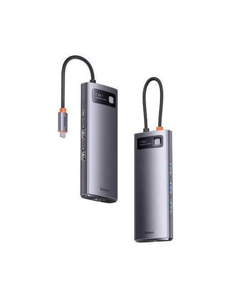 Baseus Мултифункционален хъб USB Type-C към HDMI Metal Gleam Series 7в1 (сив)