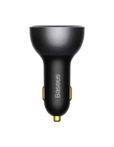 Baseus Двойно бързо зарядно устройство за кола 140 W, USB, USB-C (черно)