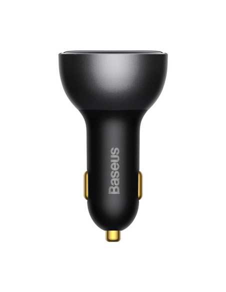 Baseus Двойно бързо зарядно устройство за кола 140 W, USB, USB-C (черно)