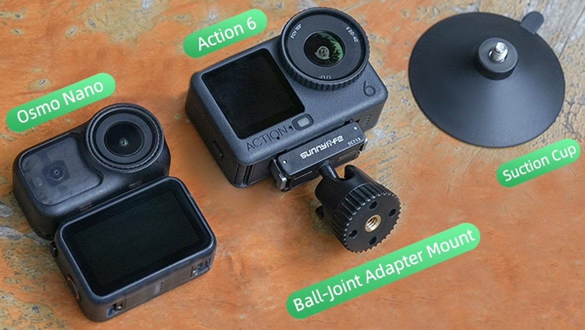 Sunnylife магнитен адаптер с Ball-Joint за DJI Osmo Nano / Action 6